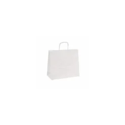 Sac papier kraft blanc à poignées torsadées 45 + 17 x 48 cm - par 50