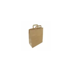 Sac papier kraft brun à poignées plates 32 + 17 x 43 cm - par 50