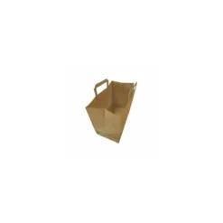 Sac papier kraft brun à poignées plates 32 + 17 x 27 cm - par 50