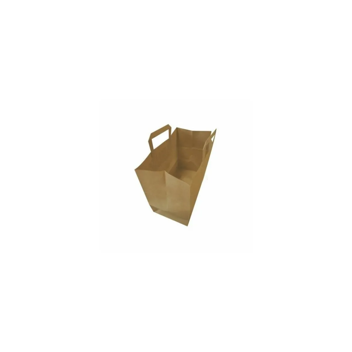 Sac papier kraft brun à poignées plates 32 + 17 x 27 cm - par 50