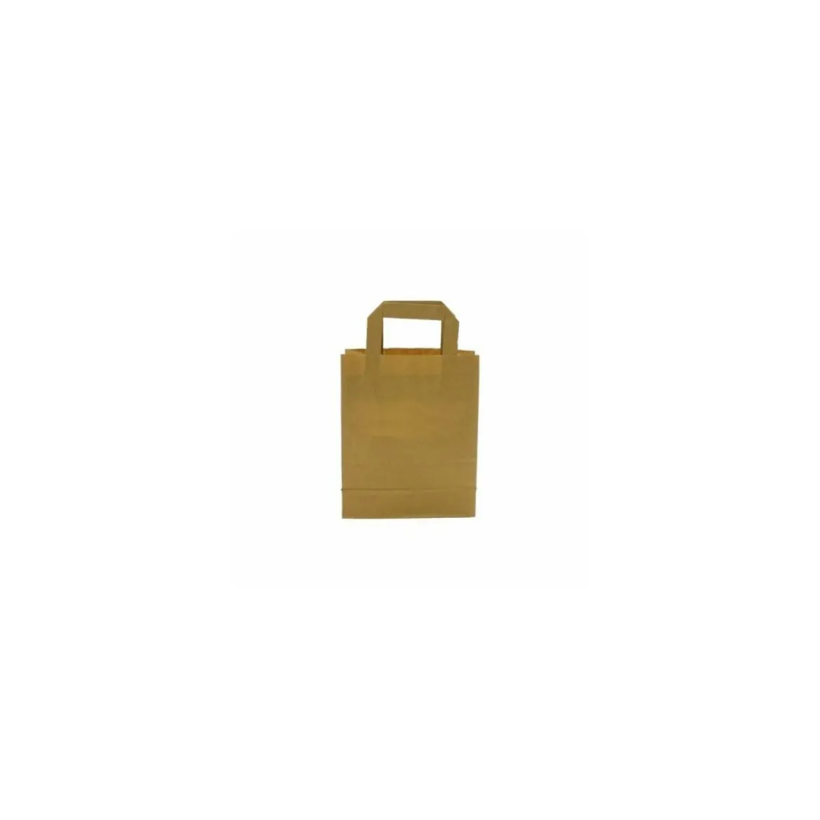 Sac papier kraft brun à poignées plates 18 + 8 x 22 cm - par 50
