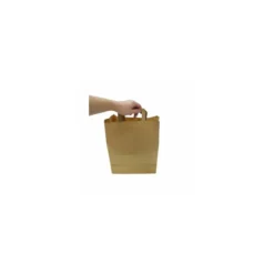 Sac papier kraft brun à poignées plates 26 + 14 x 32 cm - par 50