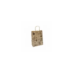 Sac papier kraft brun à poignées torsadées "Times" 20 + 10 x 29 cm - par 250