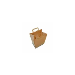 Sac papier kraft brun à poignées plates extérieures 26 + 20 x 32 cm - par 250