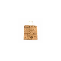 Sac papier kraft brun à poignées torsadées 