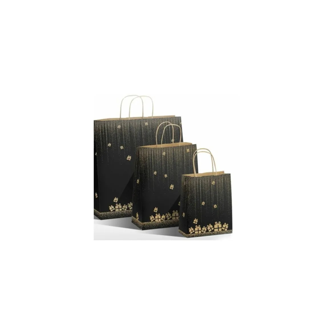Sac papier kraft à poignées torsadées "Gala" 32 + 12 x 26 cm - par 50