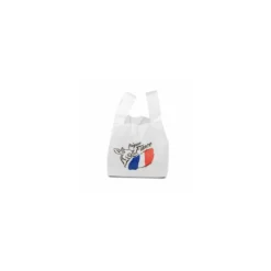Sac plastique réutilisable "Origine France" PEBD 50 µ 45 x 26 + 6 cm - par 500
