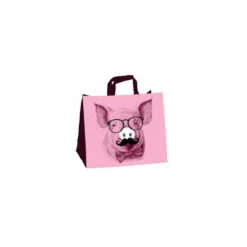 Sac réutilisable PP non tissé " Copain comme cochon" 37,5 x 34,5 + 17 cm - par 100