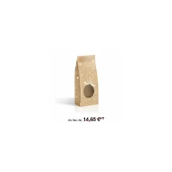 Sac SOS snow kraft brun à fenêtre ronde 10 x 5,5 x 28,5 cm - Par 100