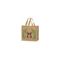 Sac toile de jute panda 37 x 36 + 23 cm - par 25