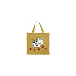 Sac toile de jute pomme/vache 37 x 36 + 23 cm - par 25