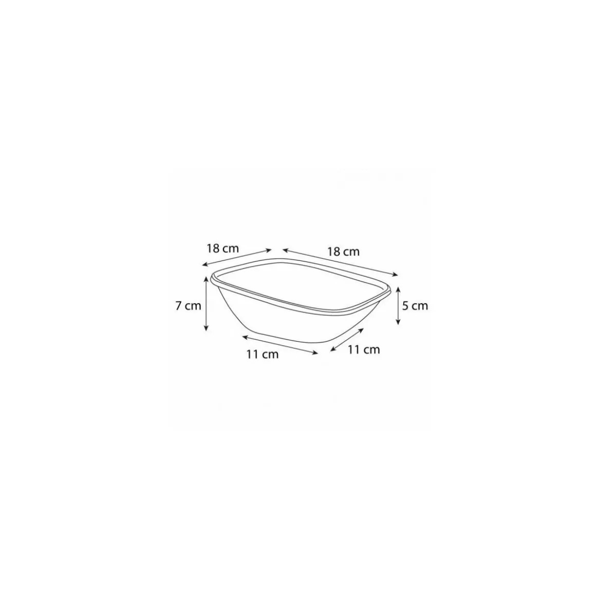 Saladier carré biseauté pulpe de canne 750 ml - par 50
