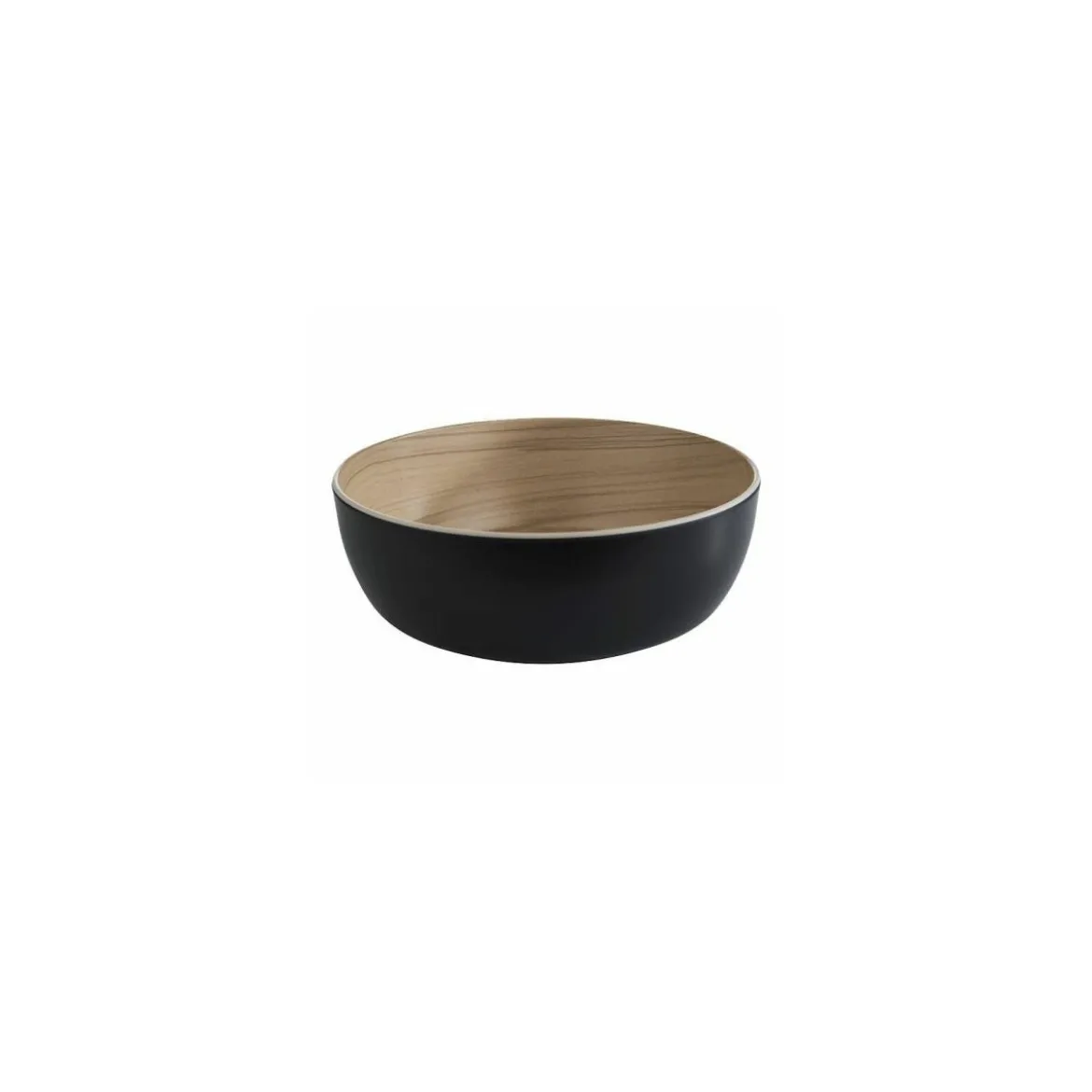 Saladier rond Frida mélamine bois/noir ø 21,5 cm 1,8 L