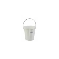Seau gradué PP blanc anse inox 6 L