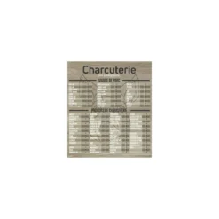 Tableau tarif charcuterie Geotradi bois