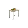 Table centrale inox avec roulettes 120 x 70 cm