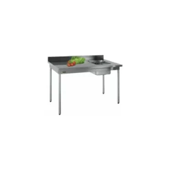 Table chef cuve à droite L. 1,2 m