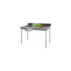 Table chef cuve à gauche L. 1,2 m