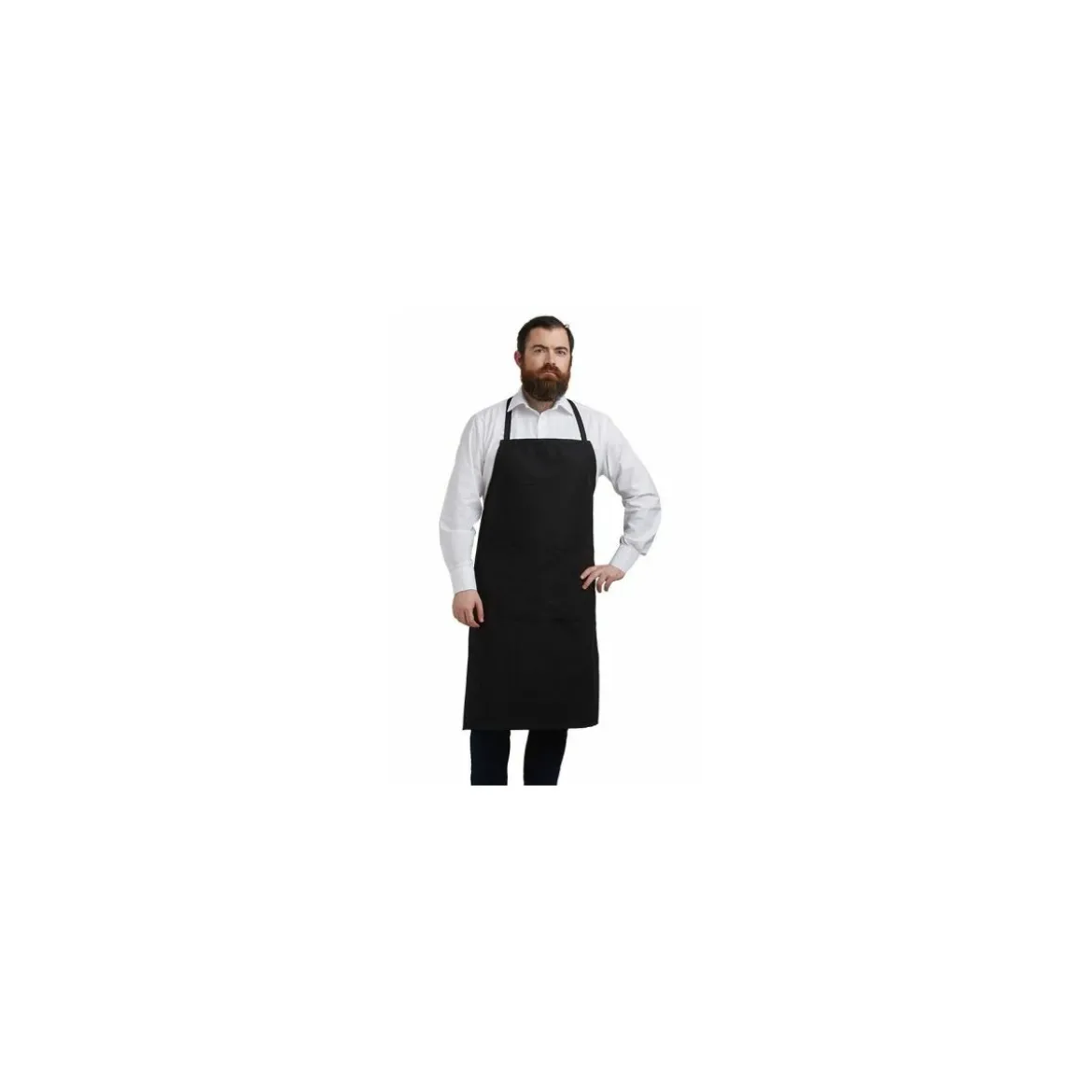 Tablier valet noir coton 100 cm