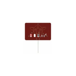 Étiquette Géotradi rouge agneau à roulettes 8 x 12 cm - par 10