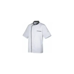 Veste polycoton manches courtes Energy blanc et noir T6